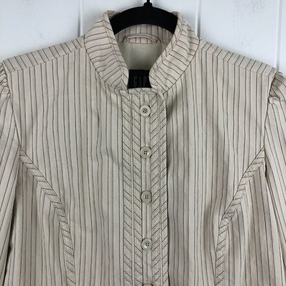 Gap Striped Bell Boy Jacket with Mandarin Collar and Pockets Size 8 - Picture 4 of 10